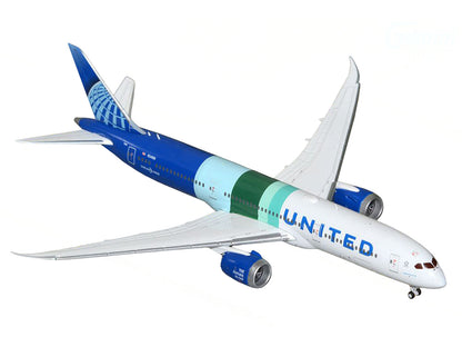 Boeing 787-9 Commercial Aircraft "United Airlines - The Future is SAF" (N24988) White and Blue with Stripes 1/400 Diecast Model Airplane