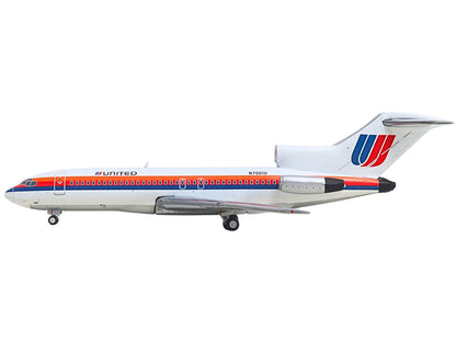 Boeing 727-100 Commercial Aircraft "United Airlines - Saul Bass Livery" (N7001U) White with Stripes 1/400 Diecast Model