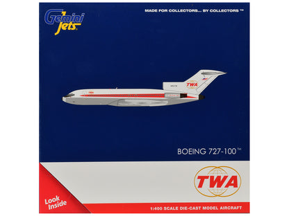 Boeing 727-100 Commercial Aircraft "Trans World Airlines" (N851TW) White with Red Stripes 1/400 Diecast Model