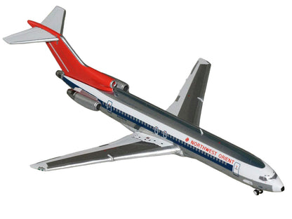 Boeing 727-200 Commercial Aircraft "Northwest Orient" (N298US) Silver with White Stripes and Red Tail 1/400 Diecast Model