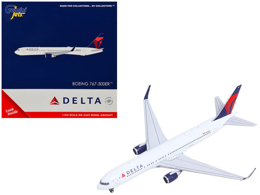 Boeing 767-300ER Commercial Aircraft "Delta Air Lines" (N199DN) White with Red and Blue Tail 1/400 Diecast Model