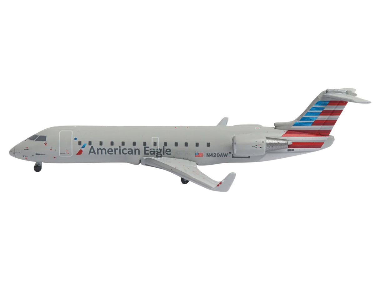 Bombardier CRJ200 Commercial Aircraft "American Eagle - Air Wisconsin" (N420AW) Gray with Red and Blue Tail 1/400 Diecast Model Airplane
