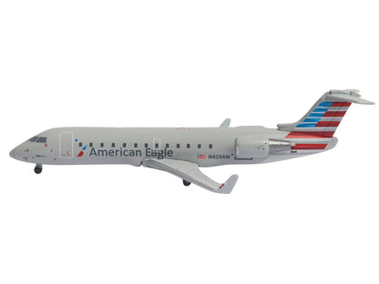 Bombardier CRJ200 Commercial Aircraft "American Eagle - Air Wisconsin" (N420AW) Gray with Red and Blue Tail 1/400 Diecast Model Airplane