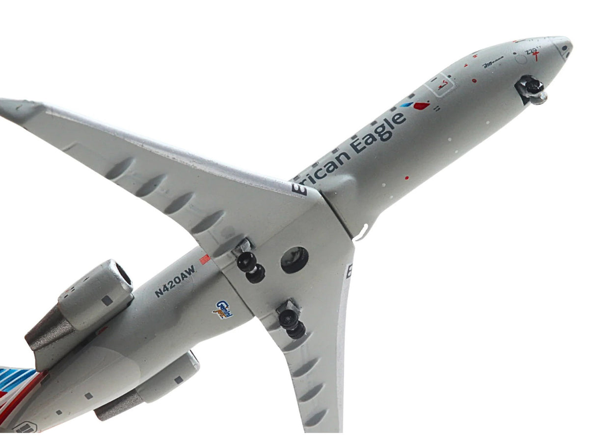 Bombardier CRJ200 Commercial Aircraft "American Eagle - Air Wisconsin" (N420AW) Gray with Red and Blue Tail 1/400 Diecast Model Airplane
