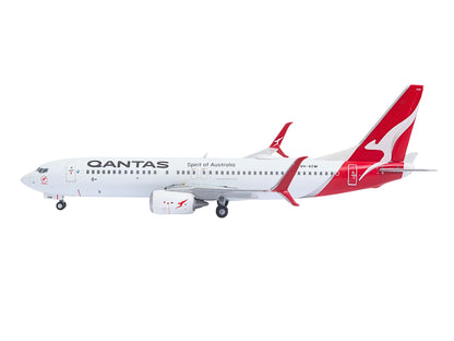 Boeing 737-800 Commercial Aircraft "Qantas Airways" (VH-VZW) White with Red Tail 1/400 Diecast Model Airplane