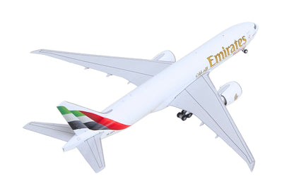 Boeing 777F Commercial Aircraft "Emirates SkyCargo" (A6-EFV) White with Striped Tail 1/400 Diecast Model