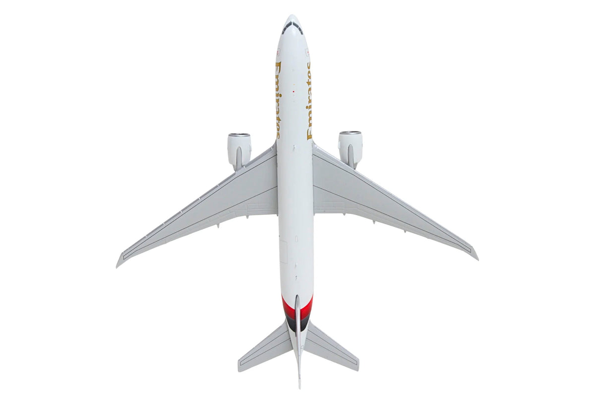 Boeing 777F Commercial Aircraft "Emirates SkyCargo" (A6-EFV) White with Striped Tail 1/400 Diecast Model