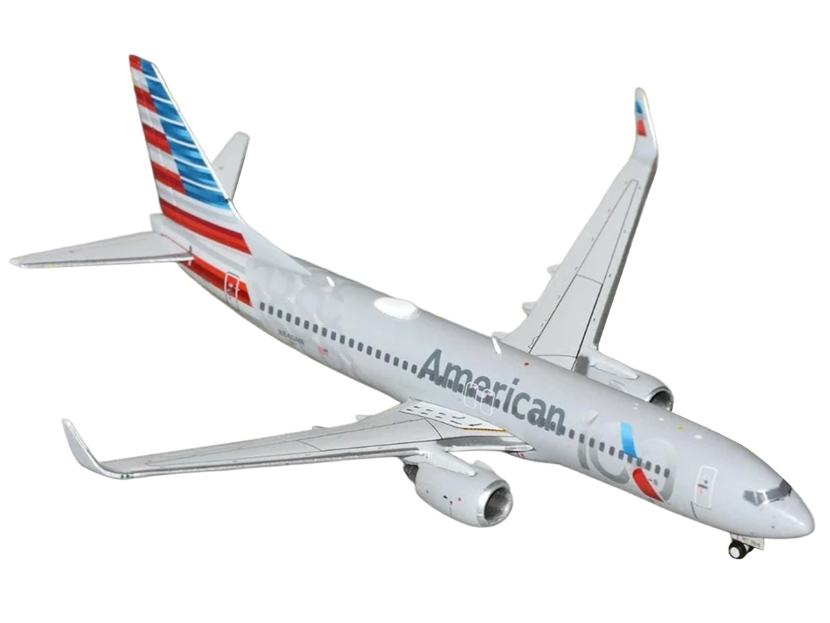 Boeing 737-800 Commercial Aircraft "American Airlines 100th Anniversary 2026" (N840NN) Gray with Tail Stripes 1/400 Diecast Model Airplane