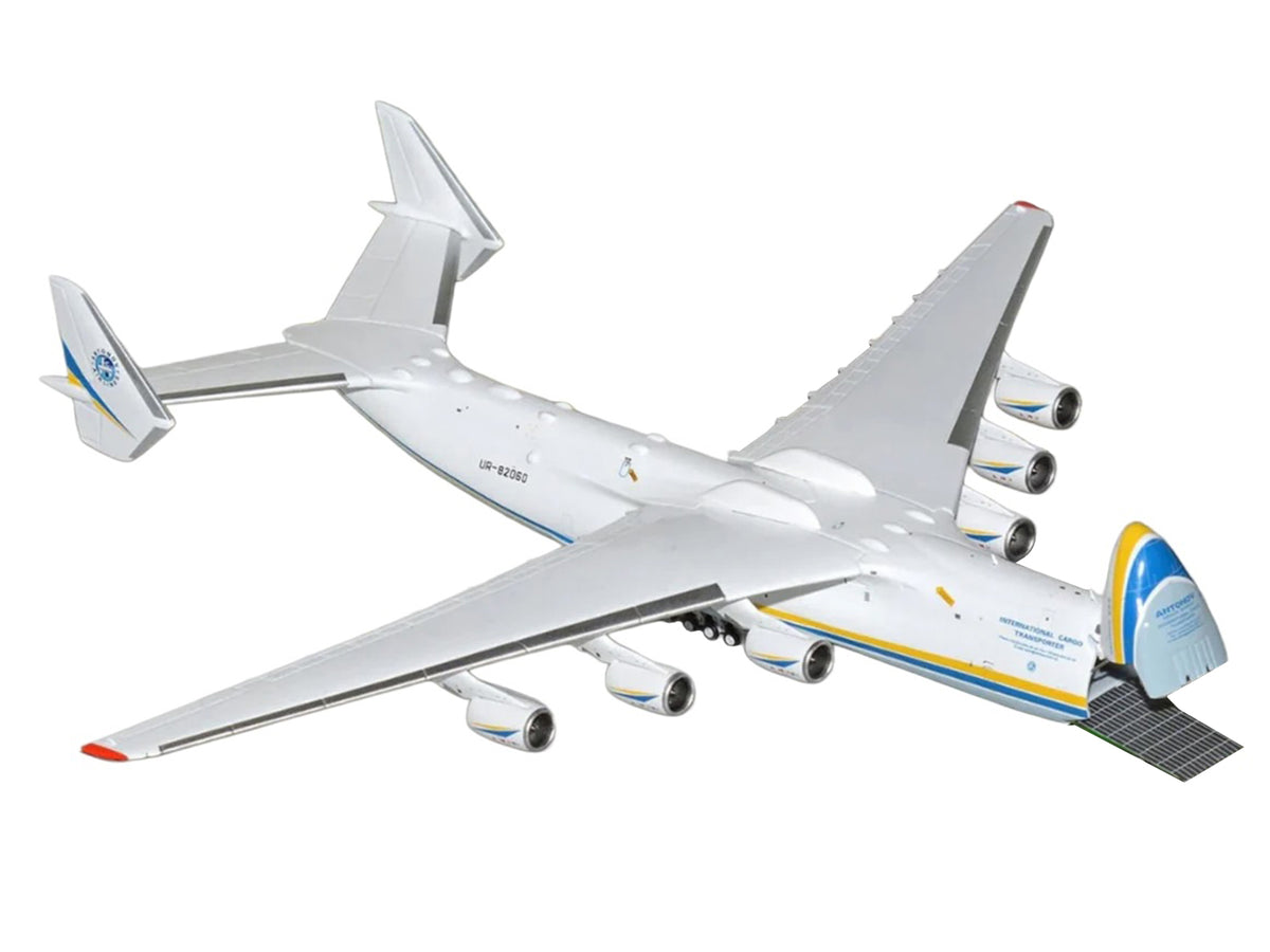 Antonov An-225 Mriya Commercial Aircraft "Antonov Airlines" (UR-82060) White with Blue and Yellow Stripes "Interactive Series" 1/400 Diecast Model
