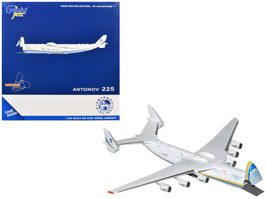 Antonov An-225 Mriya Commercial Aircraft "Antonov Airlines" (UR-82060) White with Blue and Yellow Stripes "Interactive Series" 1/400 Diecast Model