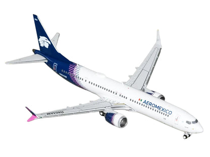 Boeing 737 MAX 9 Commercial Aircraft "Aeromexico" (N804AM) White with Blue Tail 1/400 Diecast Model Airplane