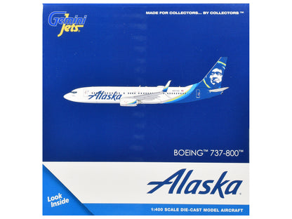 Boeing 737-800 Commercial Aircraft "Alaska Airlines" (N517AS) White with Blue Tail 1/400 Diecast Model Airplane