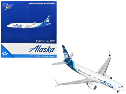 Boeing 737-800 Commercial Aircraft "Alaska Airlines" (N517AS) White with Blue Tail 1/400 Diecast Model Airplane