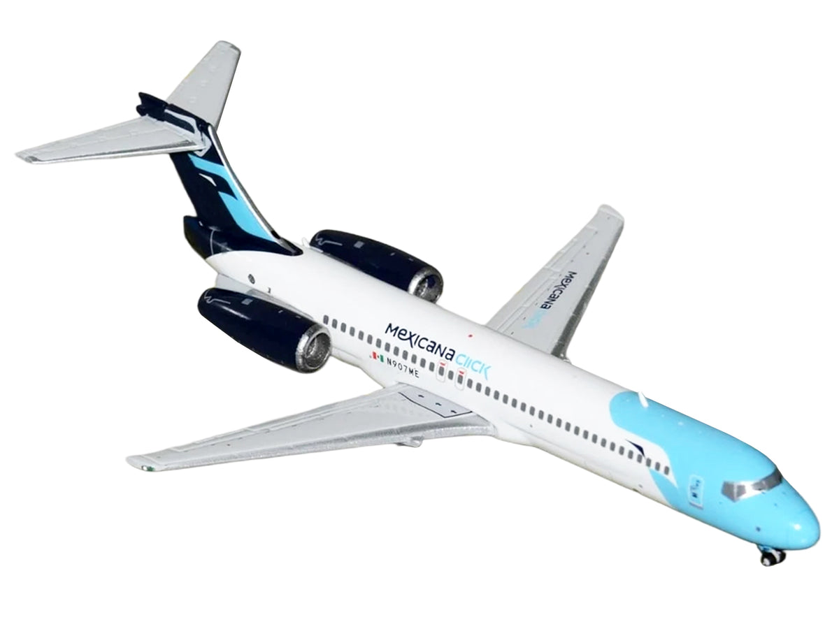 Boeing 717-200 Commercial Aircraft "Mexicana Click" (N907ME) White with Light Blue Nose and Dark Blue Tail 1/400 Diecast Model Airplane