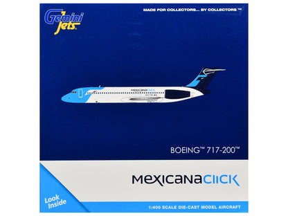 Boeing 717-200 Commercial Aircraft "Mexicana Click" (N907ME) White with Light Blue Nose and Dark Blue Tail 1/400 Diecast Model Airplane