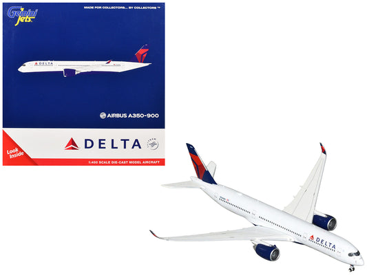 Airbus A350-900 Commercial Aircraft "Delta Air Lines" (N504DN) White with Blue and Red Tail 1/400 Diecast Model Airplane
