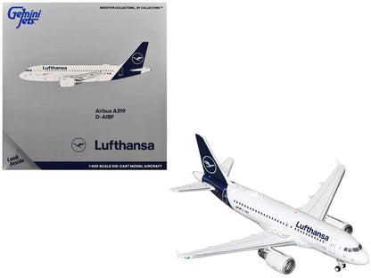 Airbus A319-100 Commercial Aircraft "Lufthansa" (D-AIBF) White with Dark Blue Tail 1/400 Diecast Model Airplane