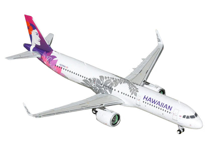 Airbus A321neo Commercial Aircraft "Hawaiian Airlines" (N209HA) White with Purple Tail Graphics 1/400 Diecast Model Airplane