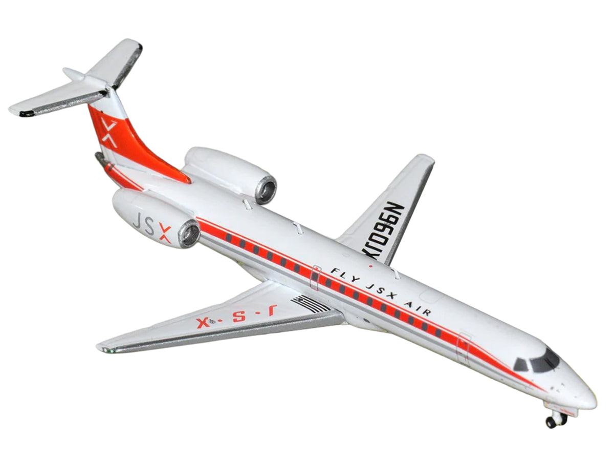 Embraer ERJ-145 Commercial Aircraft "JSX" (N960JX) White with Red Stripes and Tail 1/400 Diecast Model Airplane