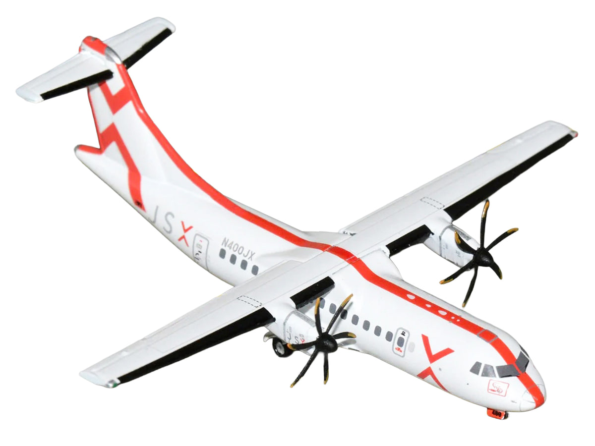 ATR 42-600 Commercial Aircraft "JSX" (N400JX) White with Red Stripes 1/400 Diecast Model Airplane