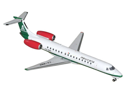 Embraer ERJ-145 Commercial Aircraft "Mexicana de Aviacion" (XA-MBR) White with Green Stripes 1/400 Diecast Model
