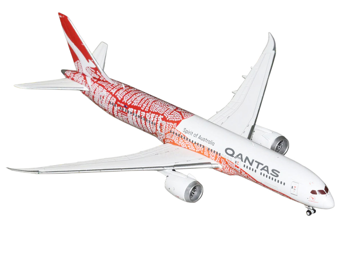 Boeing 787-9 Commercial Aircraft "Qantas - Yam Dreaming" (VH-ZND) White with Red Graphics 1/400 Diecast Model Airplane