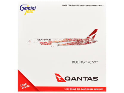 Boeing 787-9 Commercial Aircraft "Qantas - Yam Dreaming" (VH-ZND) White with Red Graphics 1/400 Diecast Model Airplane
