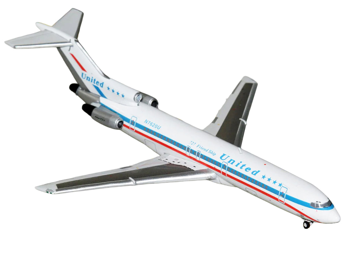 Boeing 727-200 Commercial Aircraft "United Airlines - Stars & Bars/Friend Ship" (N7620U) White with Red and Blue Stripes 1/400 Diecast Model Airplane