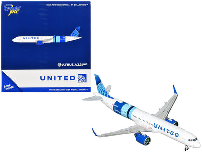 Airbus A321neo Commercial Aircraft "United Airlines Coastliner" (N94750) White with Blue Stripes and Tail 1/400 Diecast Model Airplane