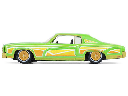1970 Chevrolet Monte Carlo Lowrider "Michael Heralda Special Edition" Lime Green with Graphics "Hobby Exclusive" Series 1/64 Diecast Model Car