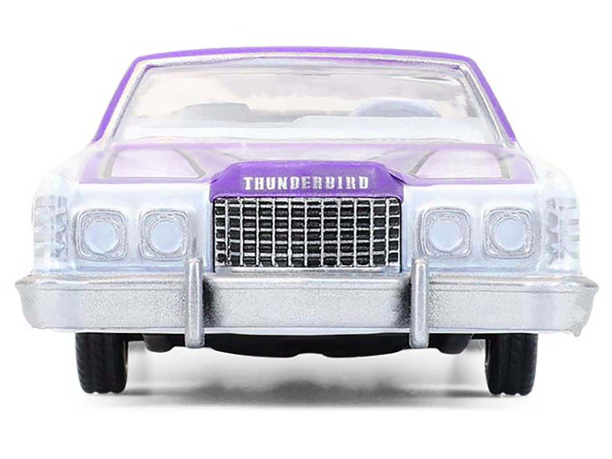 1973 Ford Thunderbird Lowrider "Michael Heralda Special Edition" Purple Metallic with Graphics and White Interior "Hobby Exclusive" Series 1/64 Diecast Model Car