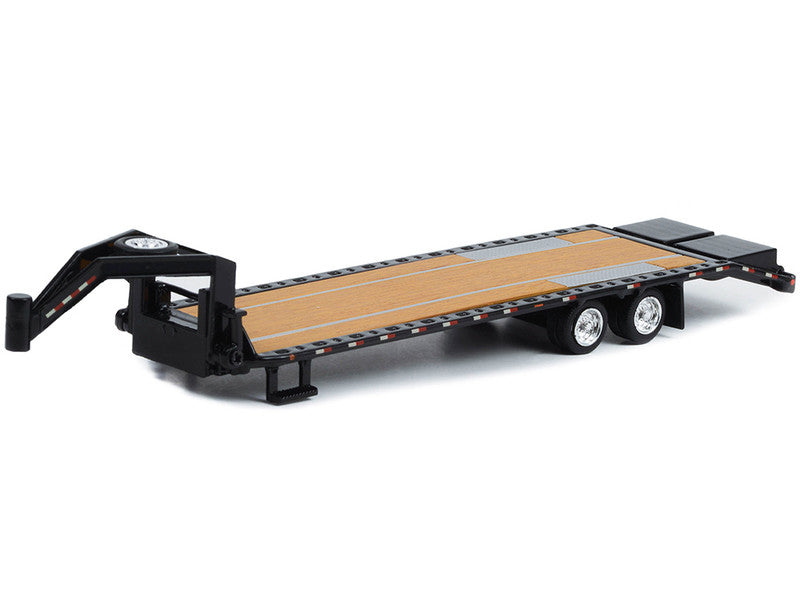 Gooseneck Trailer Black (In Box) 1/64 Diecast Model Car