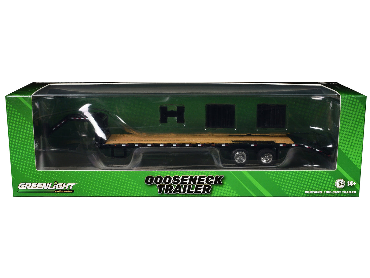 Gooseneck Trailer Black (In Box) 1/64 Diecast Model Car