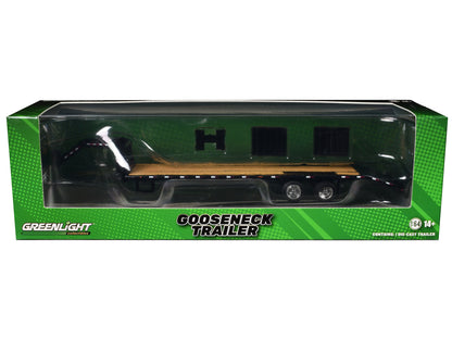 Gooseneck Trailer Black (In Box) 1/64 Diecast Model Car