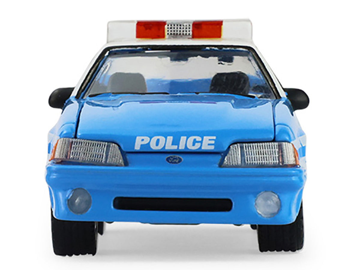 1987 Ford Mustang "New York City Police Department (NYPD)" Blue with White Top "Hobby Exclusive" Series 1/64 Diecast Model Car