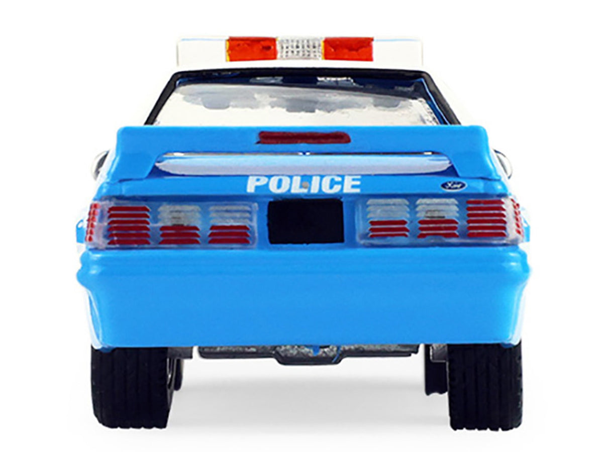 1987 Ford Mustang "New York City Police Department (NYPD)" Blue with White Top "Hobby Exclusive" Series 1/64 Diecast Model Car