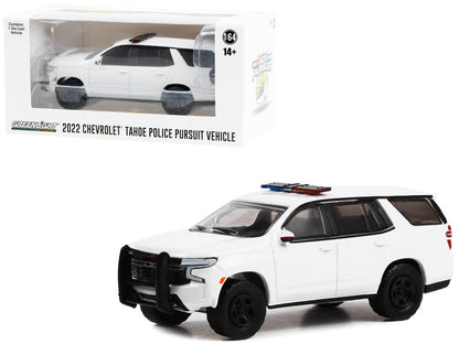 2022 Chevrolet Tahoe Police Pursuit Vehicle (PPV) White with Light Bar "Hot Pursuit" "Hobby Exclusive" Series 1/64 Diecast Model Car
