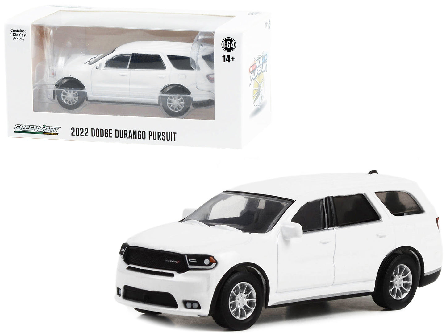 2022 Dodge Durango Pursuit Police Car White "Hot Pursuit" "Hobby Exclusive" Series 1/64 Diecast Model Car