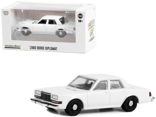 1980-1989 Dodge Diplomat Police Unmarked White "Hot Pursuit" "Hobby Exclusive" Series 1/64 Diecast Model Car