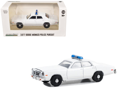 1977-78 Dodge Monaco Police Pursuit White with Light Bar "Hot Pursuit - Hobby Exclusive" Series 1/64 Diecast Model Car