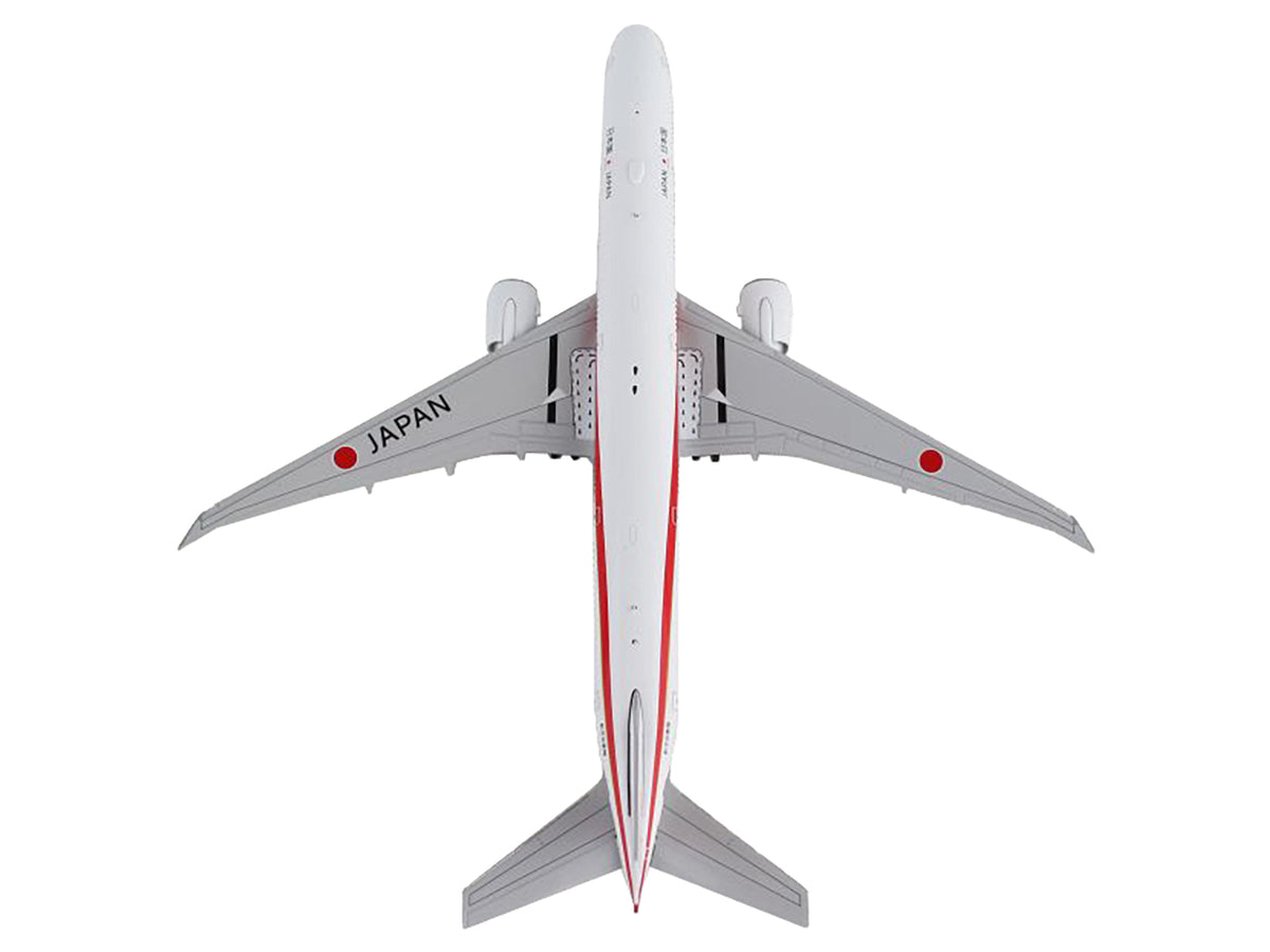 Boeing 777-300ER Commercial Aircraft "Japan Air Self-Defense Force" White with Red Stripes "Gemini Macs" Series 1/400 Diecast Model Airplane