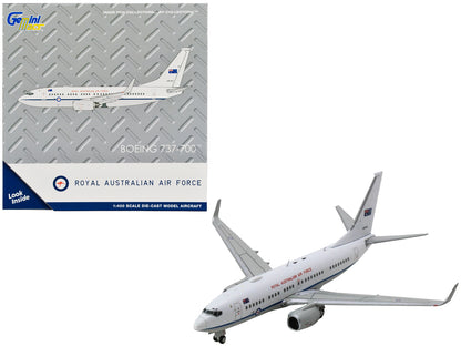 Boeing 737-700 Aircraft "Royal Australian Air Force" (A36-001) White with Blue Stripes "Gemini Macs" Series 1/400 Diecast Model Airplane