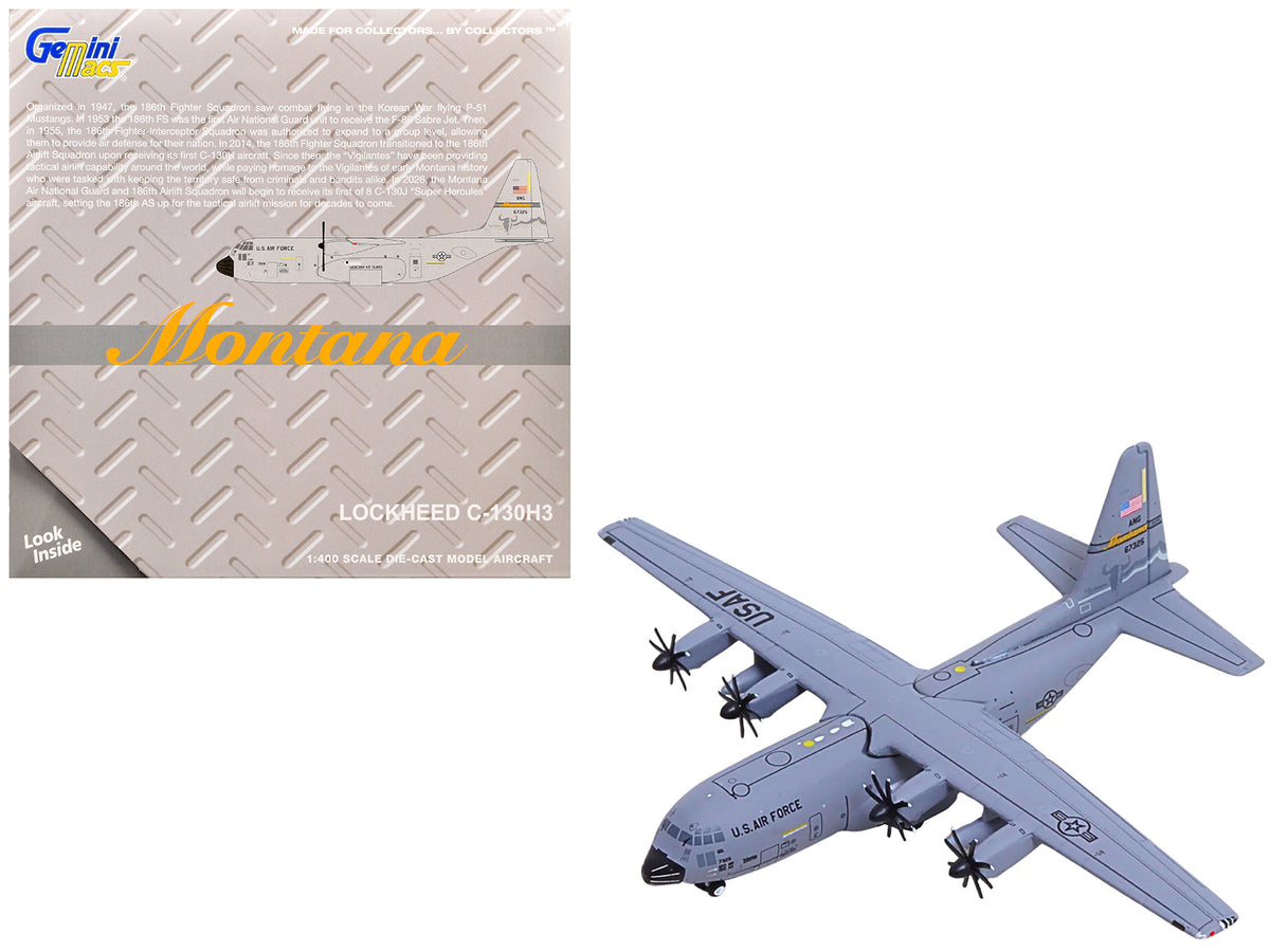 Lockheed C-130H3 Hercules Transport Aircraft "96-7325 120th Airlift Wing Montana Air National Guard" United States Air Force "Gemini Macs" Series 1/400 Diecast Model Airplane