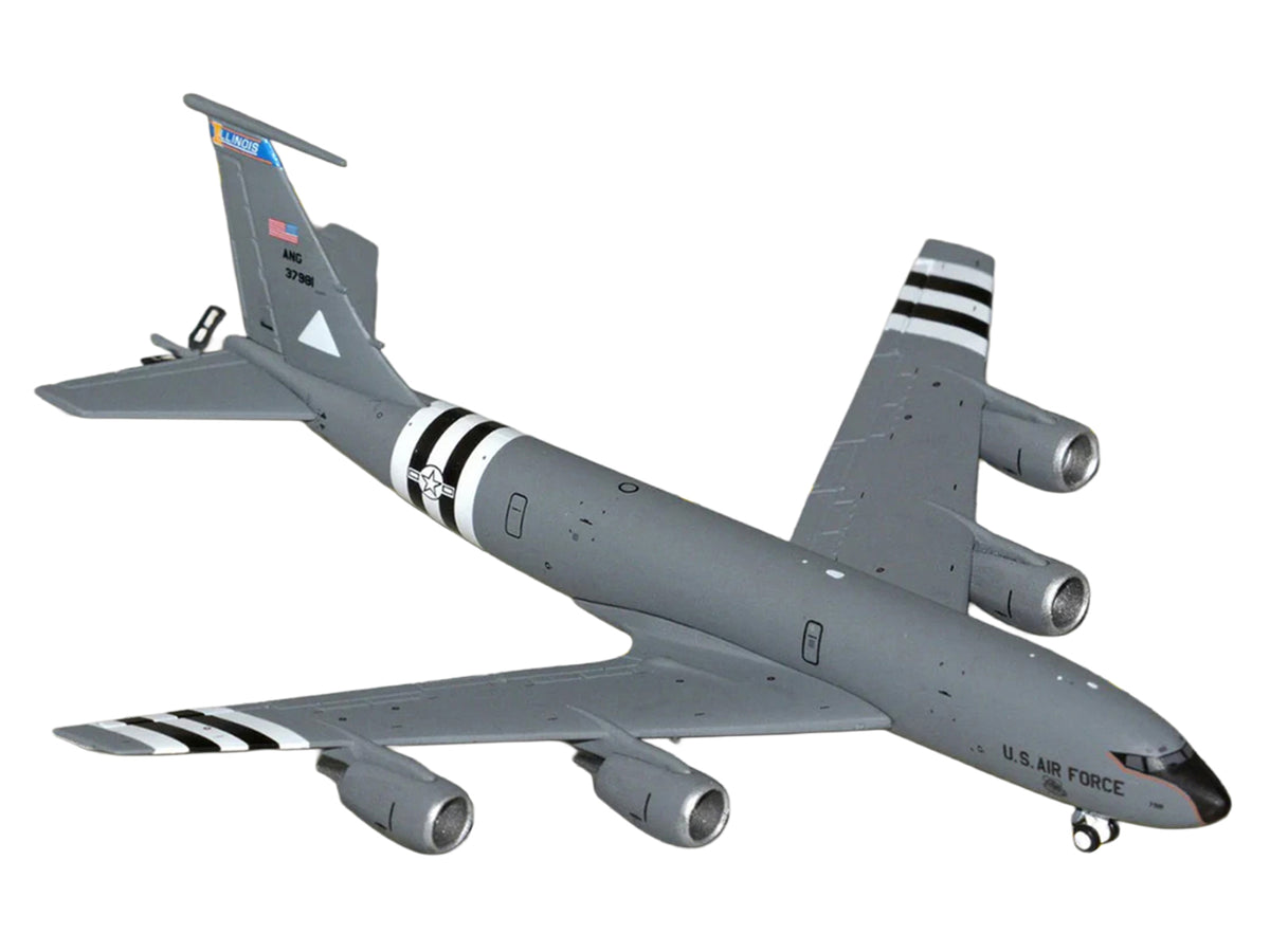 Boeing KC-135R Stratotanker Aircraft "Illinois Air National Guard" United States Air Force (63-7981) Gray "Gemini Macs" Series 1/400 Diecast Model Airplane