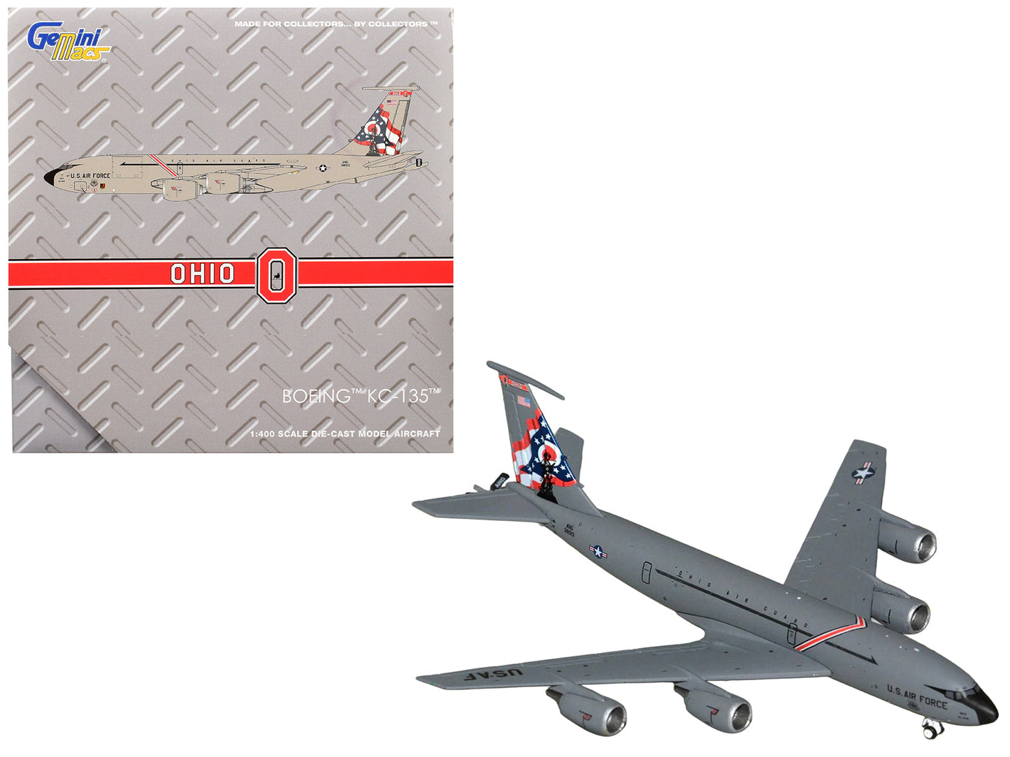 Boeing KC-135R Stratotanker Aircraft "Ohio Air National Guard" United States Air Force (63-8013) Gray "Gemini Macs" 1/400 Diecast Model Airplane
