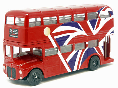 London Bus Red with UK Flag Graphics "Best of British" Series Diecast Model Car