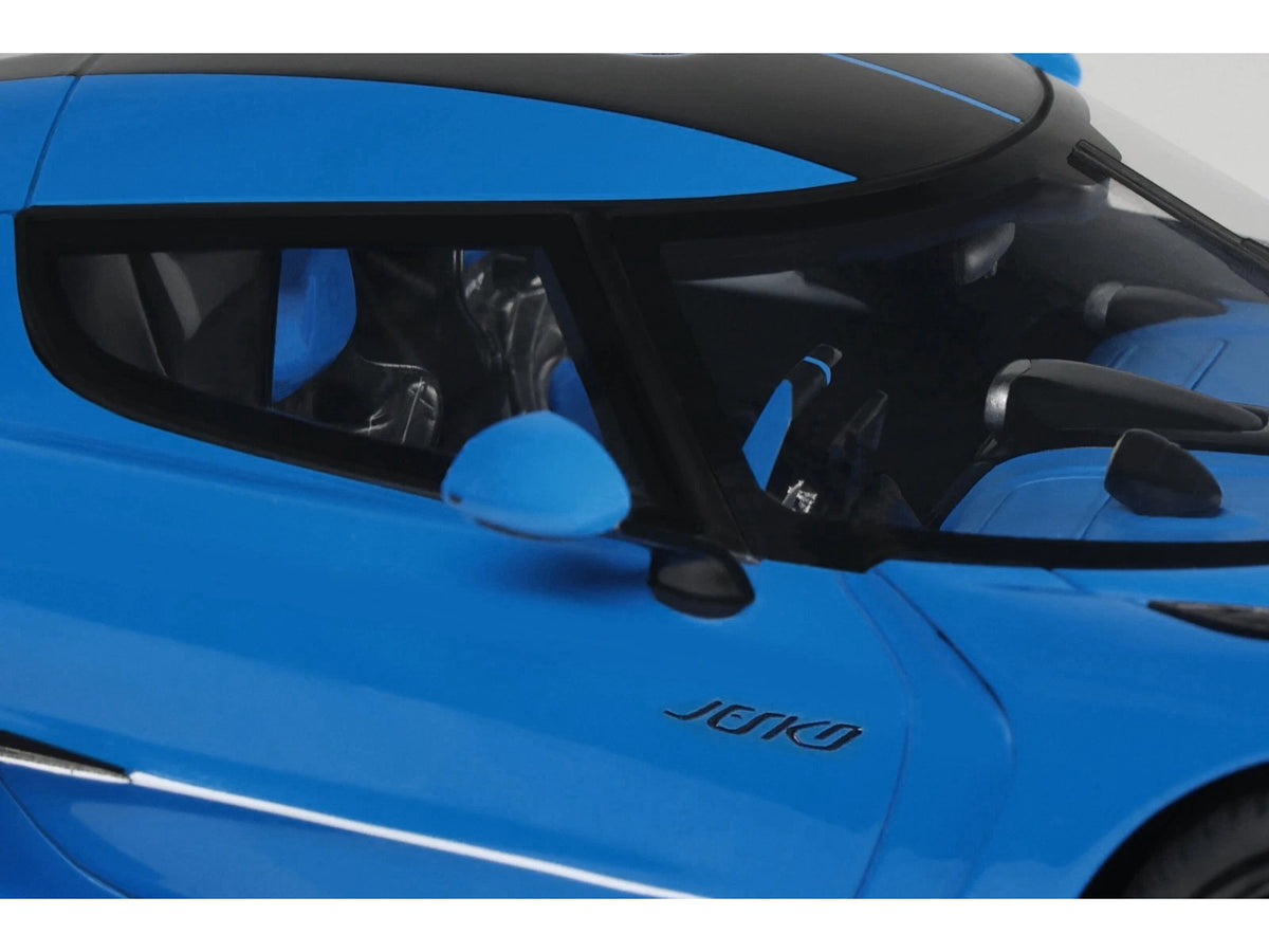 2025 Koenigsegg Jesko Blue Metallic with Black Stripes 1/18 Model Car
