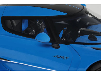 2025 Koenigsegg Jesko Blue Metallic with Black Stripes 1/18 Model Car