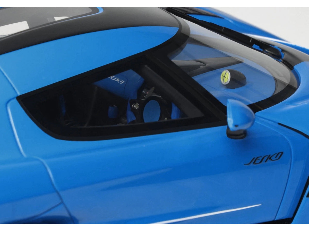 2025 Koenigsegg Jesko Blue Metallic with Black Stripes 1/18 Model Car