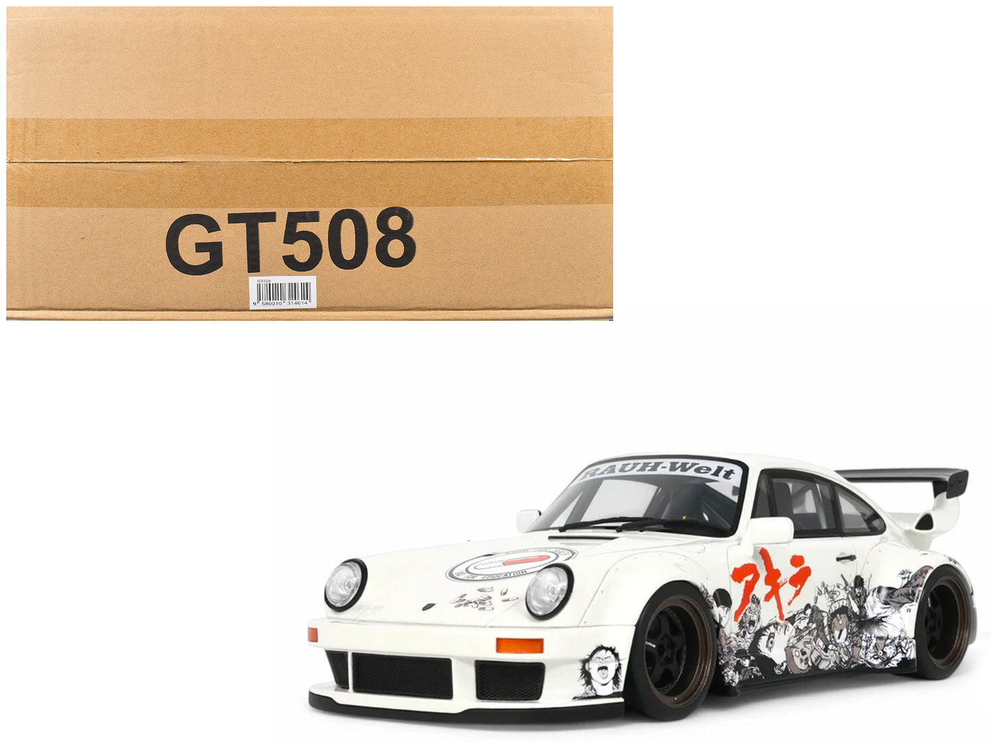 2024 RWB Akira White with Graphics "Akira" (1988) Movie 1/18 Model Car